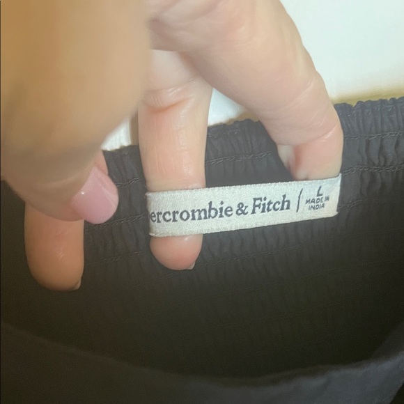 Abercrombie & Fitch Black Puff Sleeve Mini Dress size Large - Picture 2 of 12